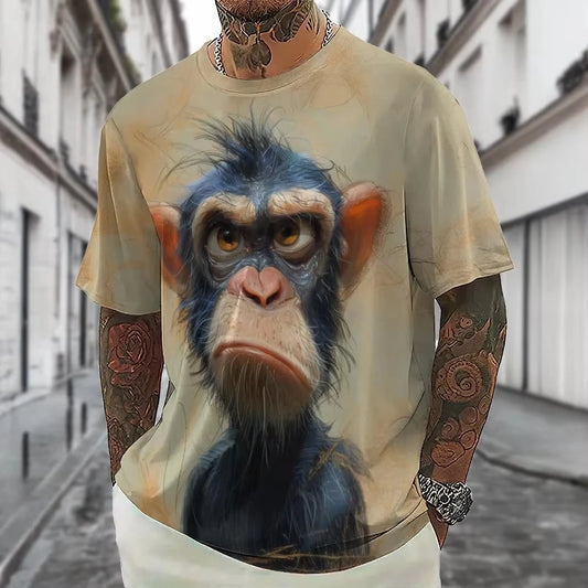 Hot Sell Summer Men Clothing 3d Printai Rendering Animal Men T-Shirt, Men Casual Hip Hop Sports T Shirt Men Short Sleeve T Shirt