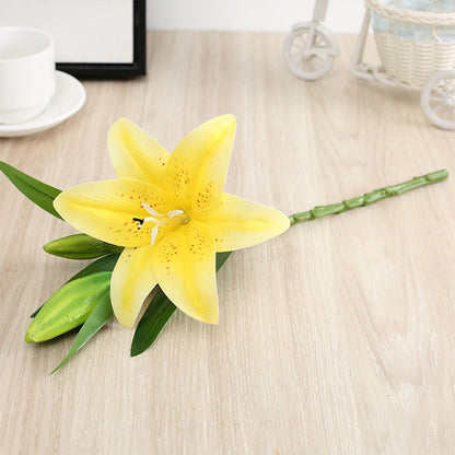 White 3D Printed Artificial Lily Branch