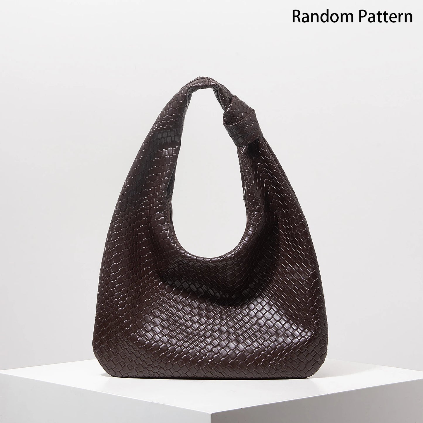 Vintage Woven Crescent Shoulder Bag