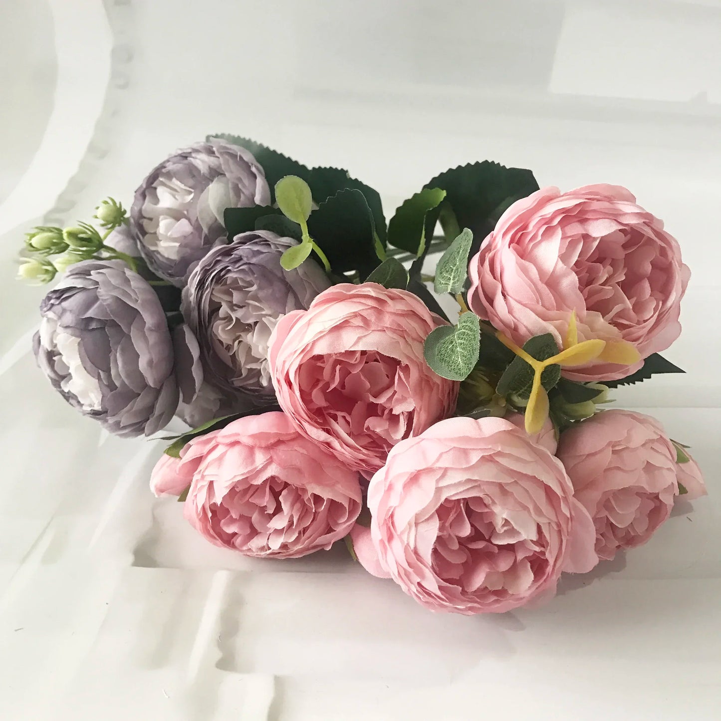 Pink Silk Peony Bouquet – 5 Big Heads, 4 Budsbbbbbbbbbbbbbbb