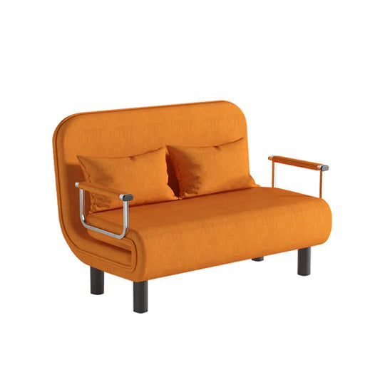 Orange Foldable Sofa Bed - Convertible Chair with Adjustable Height - Single Stool Design-0