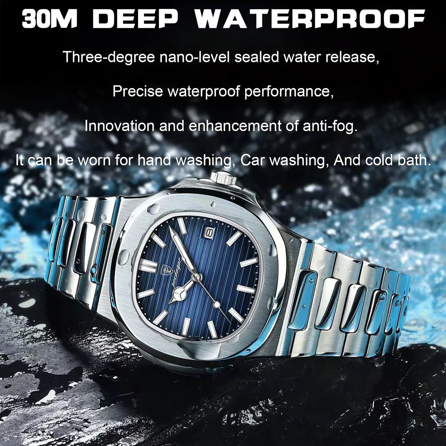 Poedagar™ Royal Stainless Steel Men’s Watch – Waterproof & Luminous