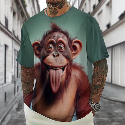Hot Sell Summer Men Clothing 3d Printai Rendering Animal Men T-Shirt, Men Casual Hip Hop Sports T Shirt Men Short Sleeve T Shirt