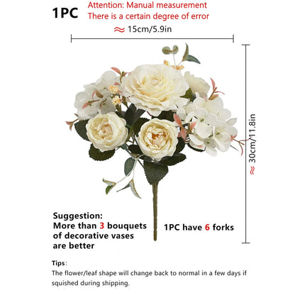 Pink Artificial Roses & Peonies Bouquet – Home & Event Décor