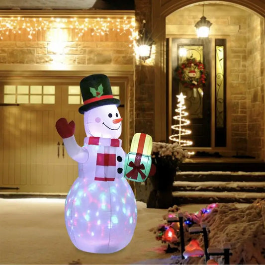 1.8M LED Inflatable Santa Claus Riding Polar Bear – Christmas Decoration for Indoor & Outdoor Garden Display