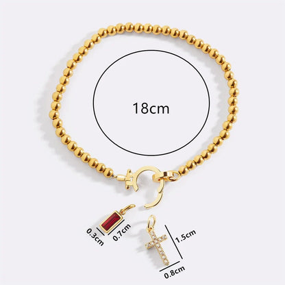 Cross Birthstone Charm Bracelet