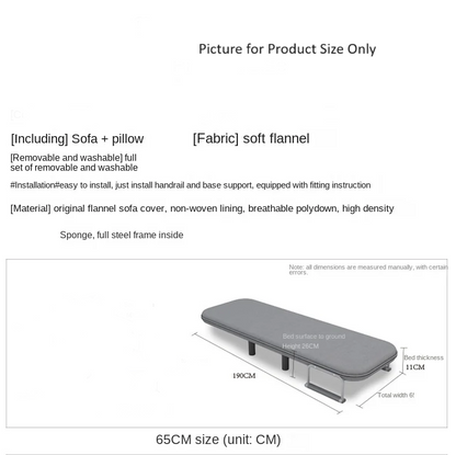 Orange Foldable Sofa Bed - Convertible Chair with Adjustable Height - Single Stool Design-3