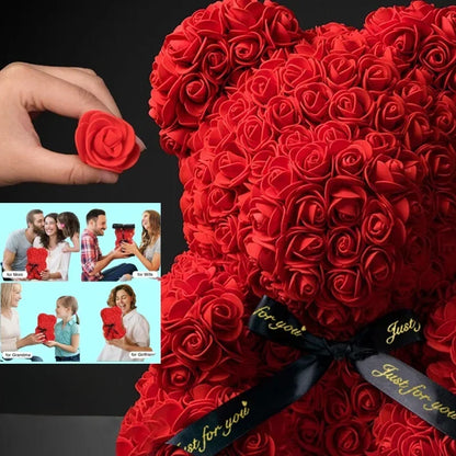 Eternal Rose Teddy Bear Gift – Romantic Flower Keepsake