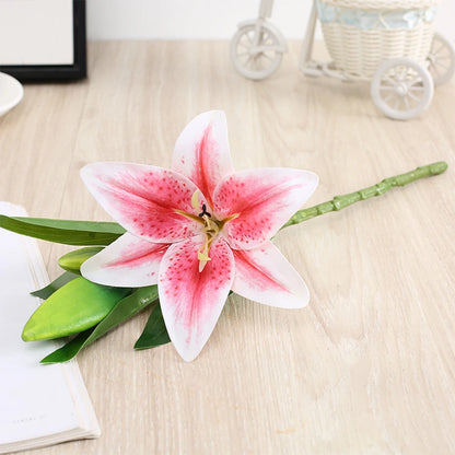 White 3D Printed Artificial Lily Branch