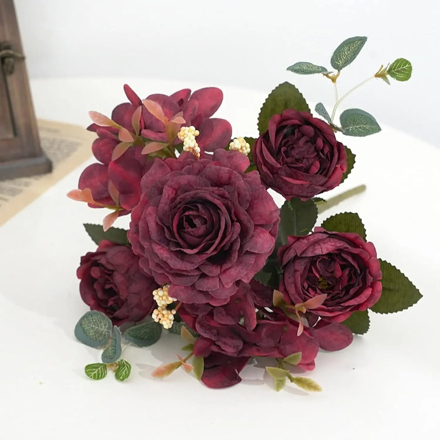 Pink Artificial Roses & Peonies Bouquet – Home & Event Décor