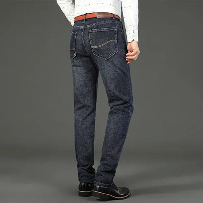 Men’s Fleece‑Lined Stretch Denim Jeans – Straight Leg