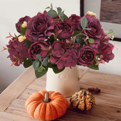 Pink Artificial Roses & Peonies Bouquet – Home & Event Décor