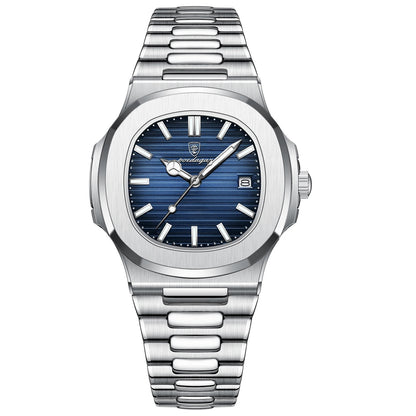 Poedagar™ Royal Stainless Steel Men’s Watch – Waterproof & Luminous